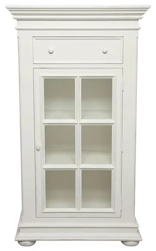 Шкаф стеклянный с ящиком маленький Нордик