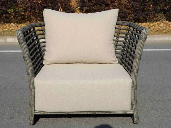 Кресло Валенсия из искусственного ротанга, серое