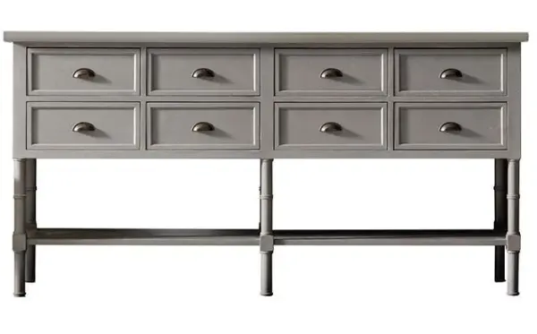 Широкая консоль с восемью выдвижными ящиками