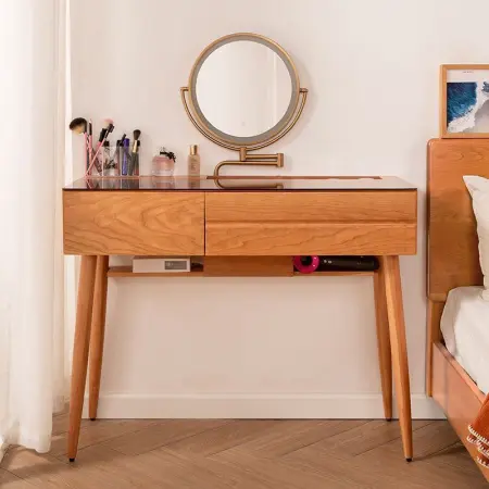 Туалетный столик с ящиками и стеклянной столешницей Твигги