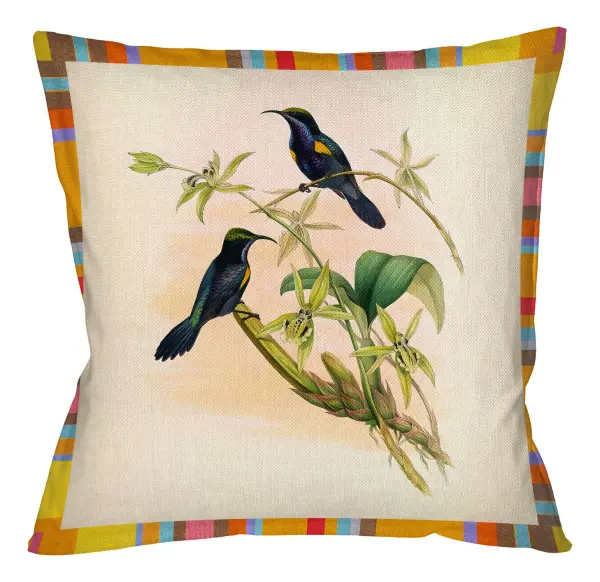 Подушка интерьерная «Птицы Солнца» (версия 12)