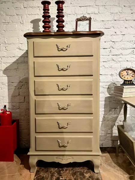 Комод высокий "Поместье", смена экспозиции. ФАСАД: Поместье/Шато; С узором; с состариванием