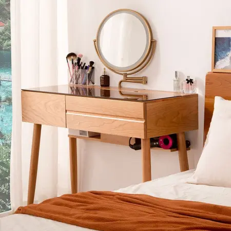 Туалетный столик с ящиками и стеклянной столешницей Твигги