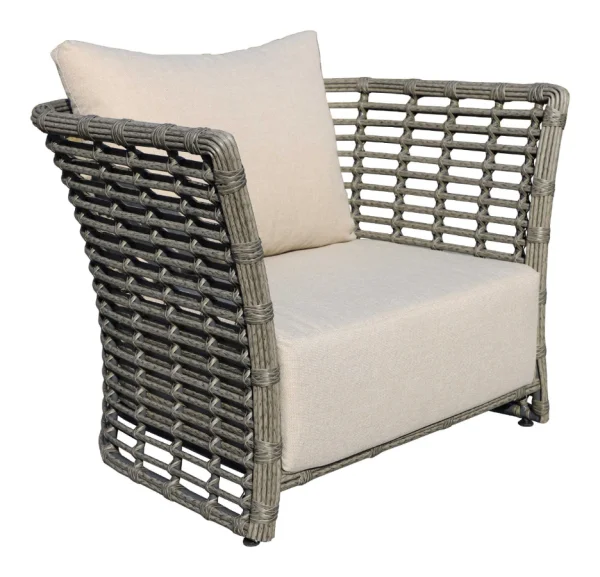 Кресло Валенсия из искусственного ротанга, серое