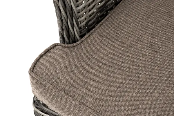 Кресло плетеное Алиса серое с подушками