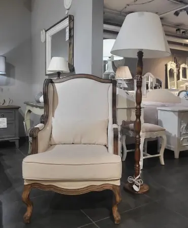 Кресло Сезарина Молочный, темный дуб