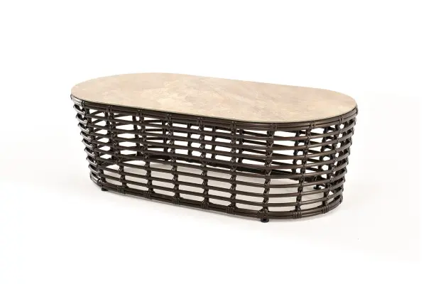 Журнальный столик Валенсия из искусственного ротанга, бронзовое