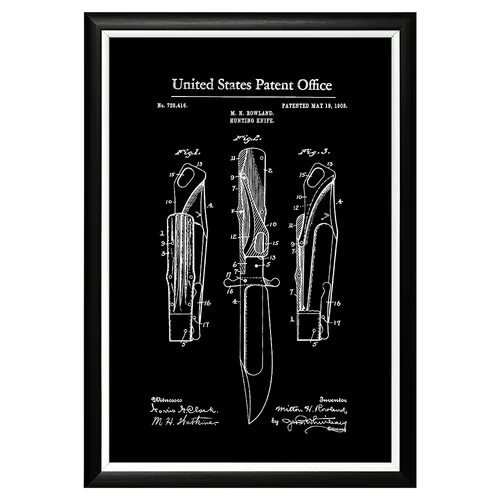 Арт-постер «Патент на складной охотничий нож, 1903»