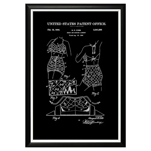 Арт-постер «Патент на дамский двухслойный купальный костюм, 1944»