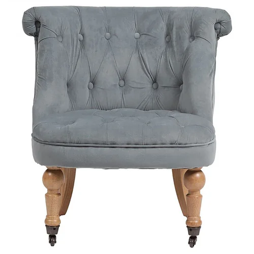 Кресло маленькое серо-синее со стяжкой Amelie