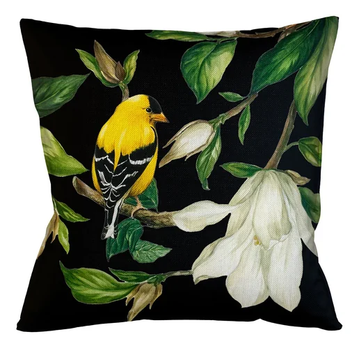 Декоративная подушка «Магнолия», версия 1 (блэк)