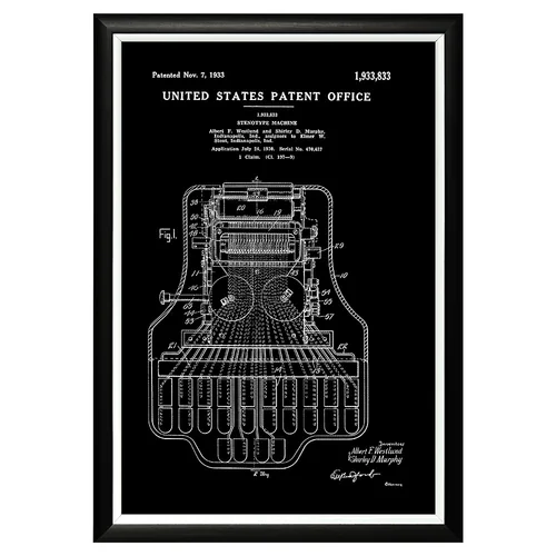 Арт-постер «Патент на стенографическую машину, 1933»