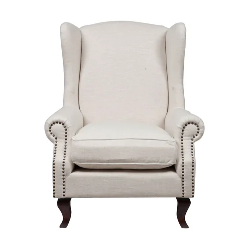 Кресло мягкое с ушами белое Collins Wingback Chair