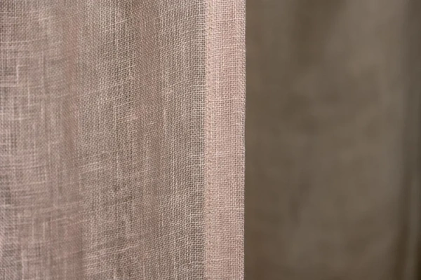 Штора льняная бежевого цвета 150х290
